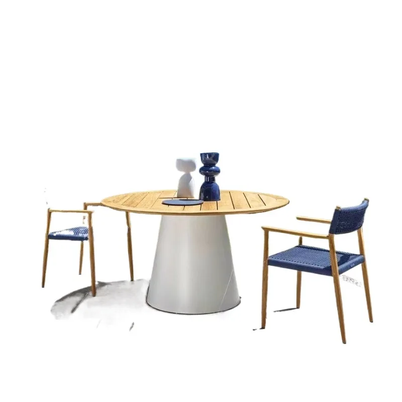 

Уличные столы и стулья из цельного дерева, комбинация скандинавского ротанга для отдыха, сада, балкона, ресторана