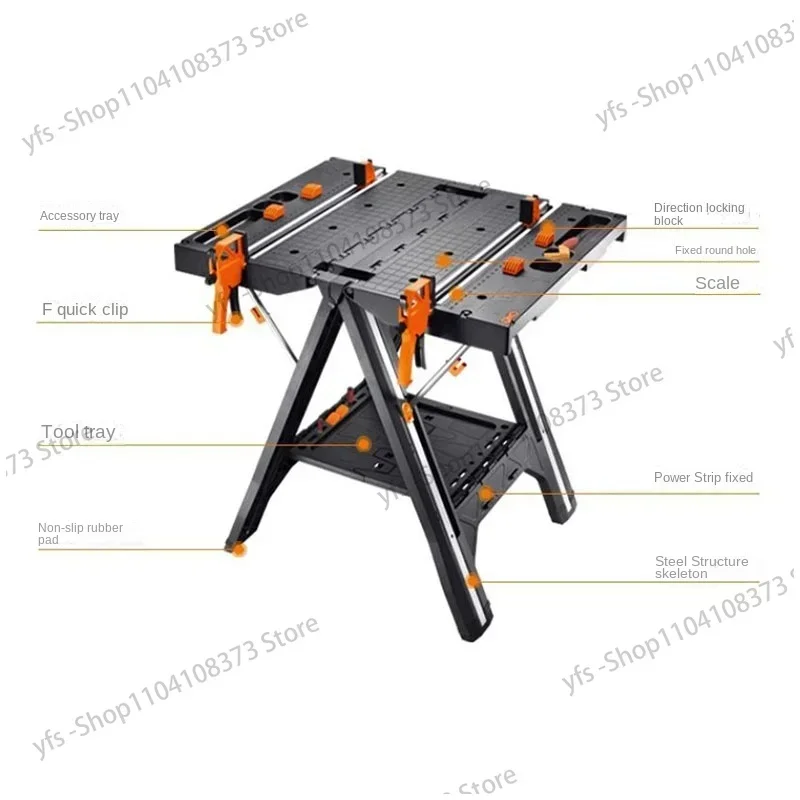 NEW Load 135KG Multifunctional folding woodworking workbench DIY workbench portable tool table strong clamping force tools