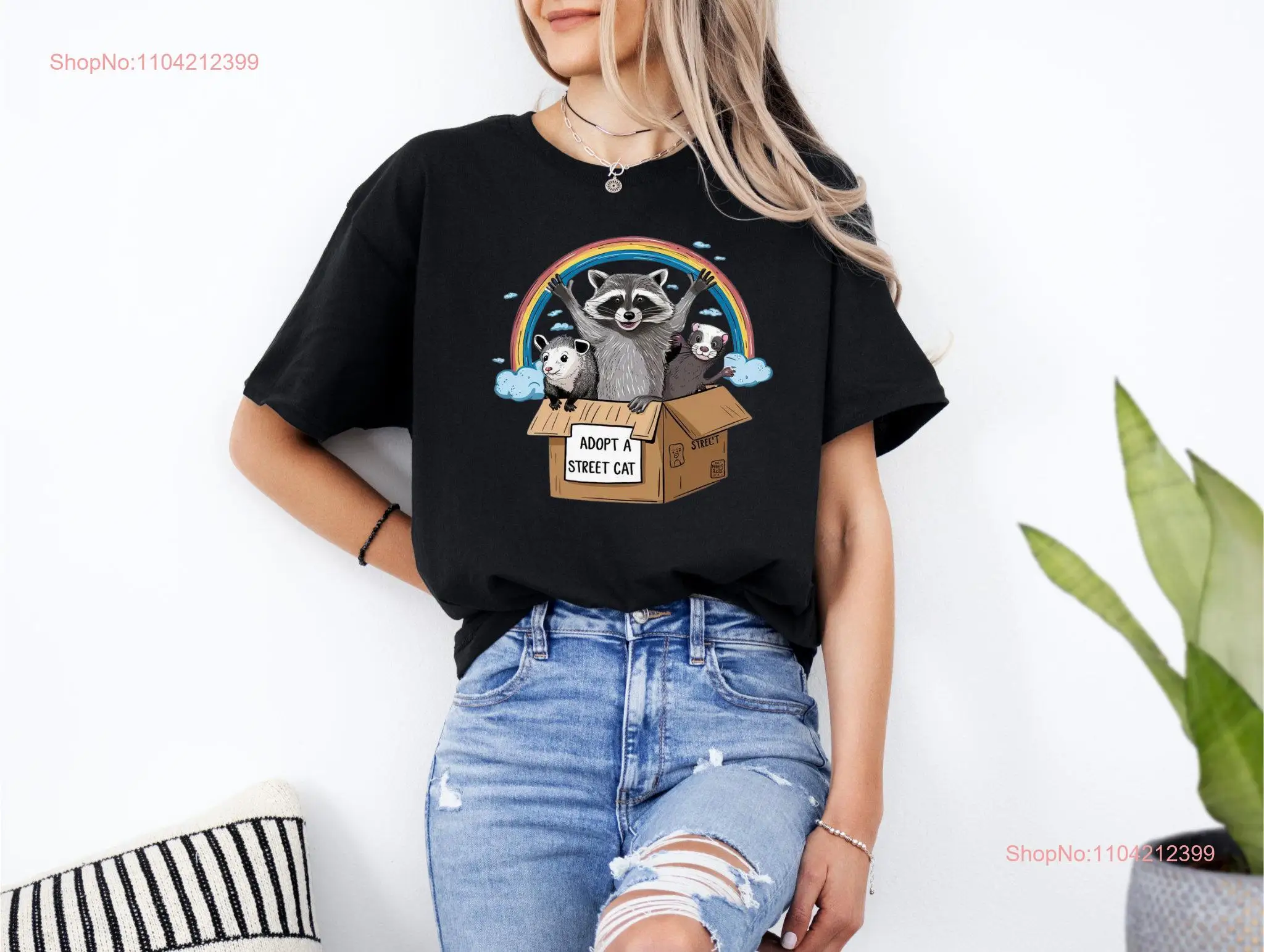 Possum Raccoon RaT camiseta adoptar un gato callejero divertido Weirdcore Silly Meme manga larga o corta