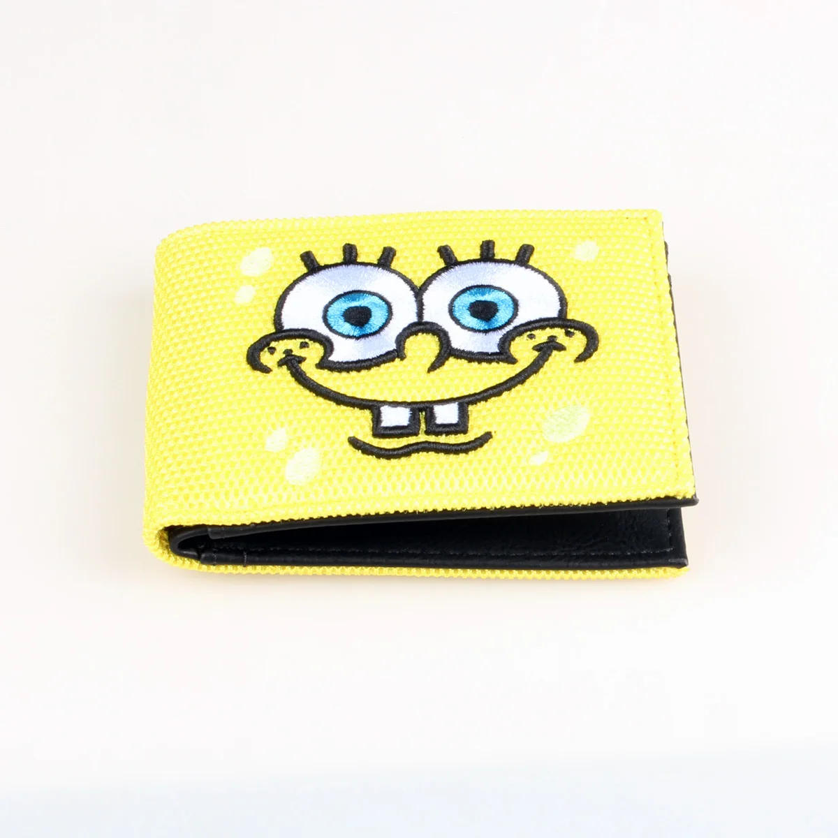 Yellow Sandwich Mesh Anime Embroidered Wallet, Designer Personalized ID Card Clip