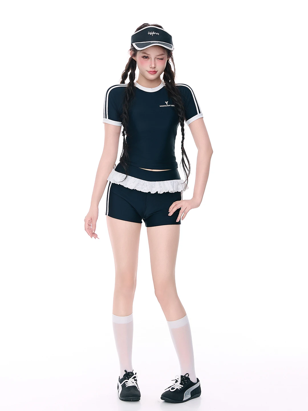 Alice Women's Two-Piece Swimsuit 2026 Slimming Design Conservative American Sporty Style Suitable for Hot Springs And Beach