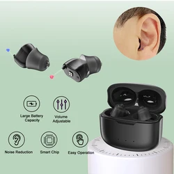 Rechargeable Hearing Aids Audifonos for Deafness/Elderly Magnetic Charging Mini Size Invisible Hearing Aid Ear Sound Amplifier