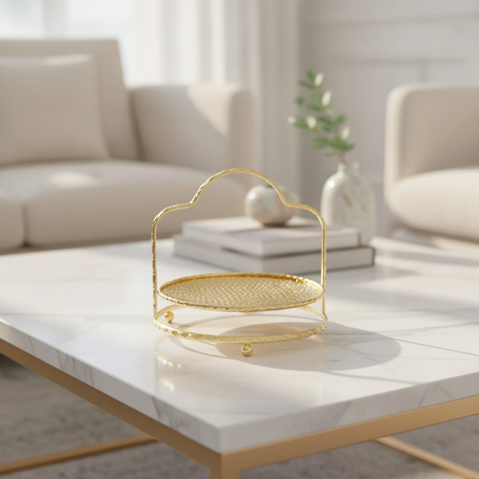 Dessert Stand with Mesh Tray Round Cake Stand Dessert Rack Metal Wire-Frame for Bakers, Afternoon Tea, Brunch