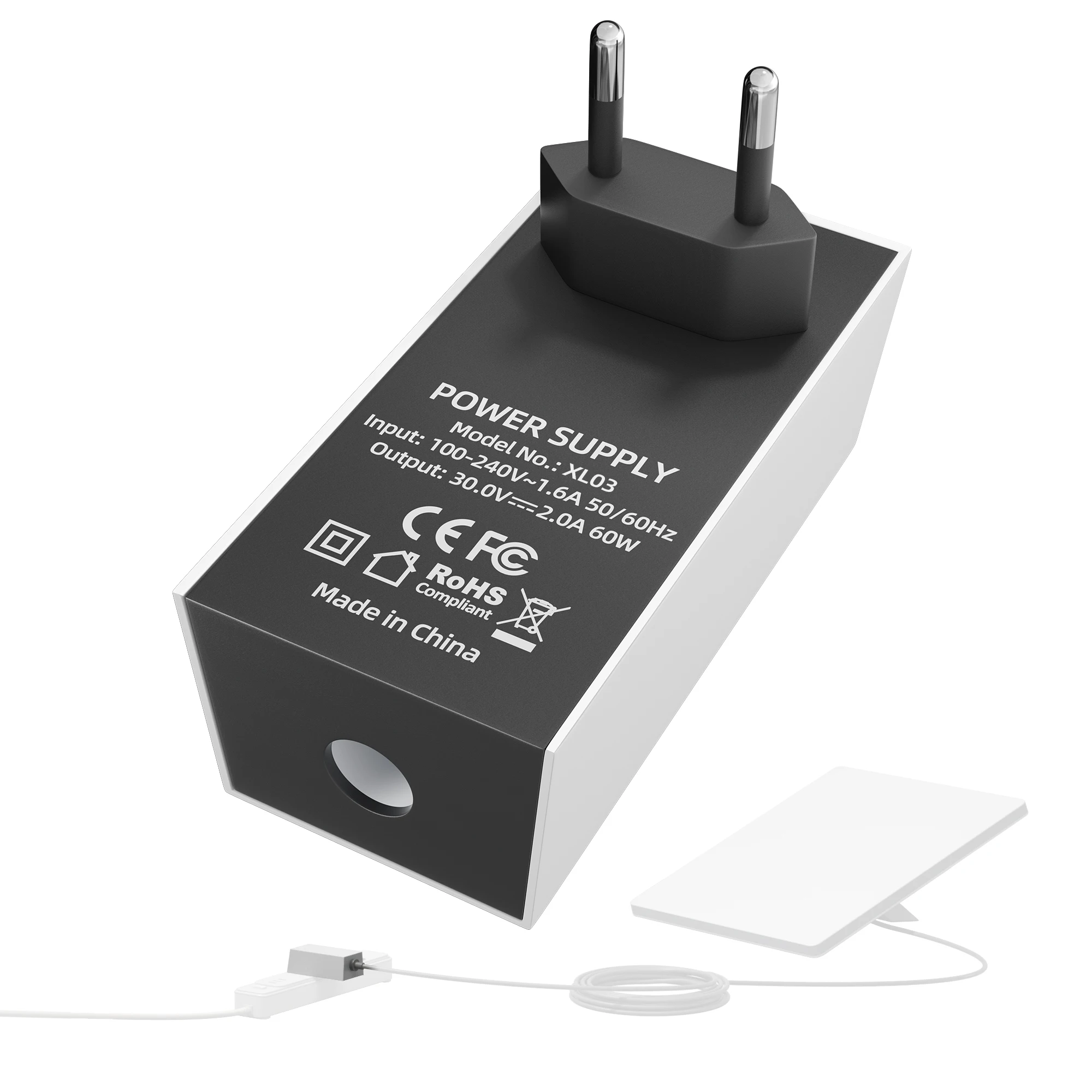 Adaptador de Energia AC Starlink Mini 60W com Plugue EU, Fonte de Alimentação Universal 100-240V, Saída 30V 2A, Carregador de Parede para Camping e Atividades ao Ar Livre