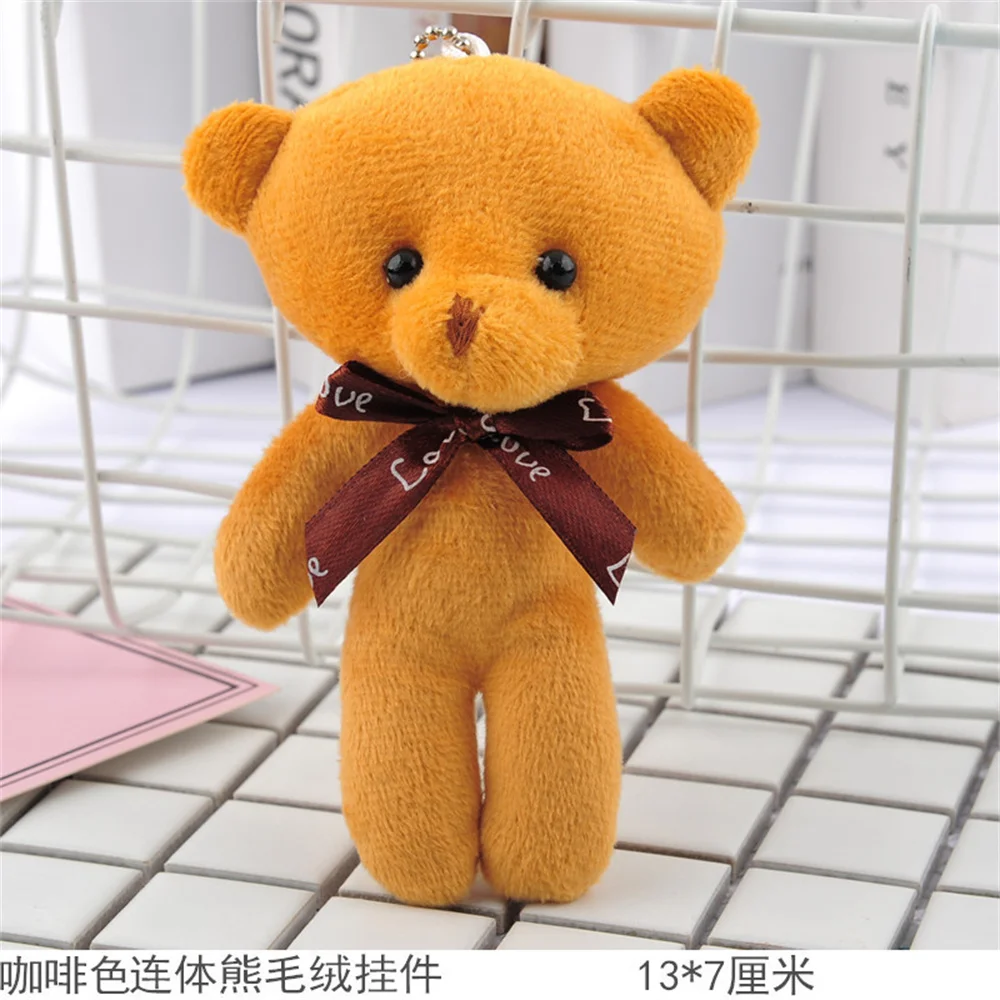 Teddy Conjoined Bear Doll Bear Pendant Plush Toy Key Chain Creative Doll Children\'s Small Gift