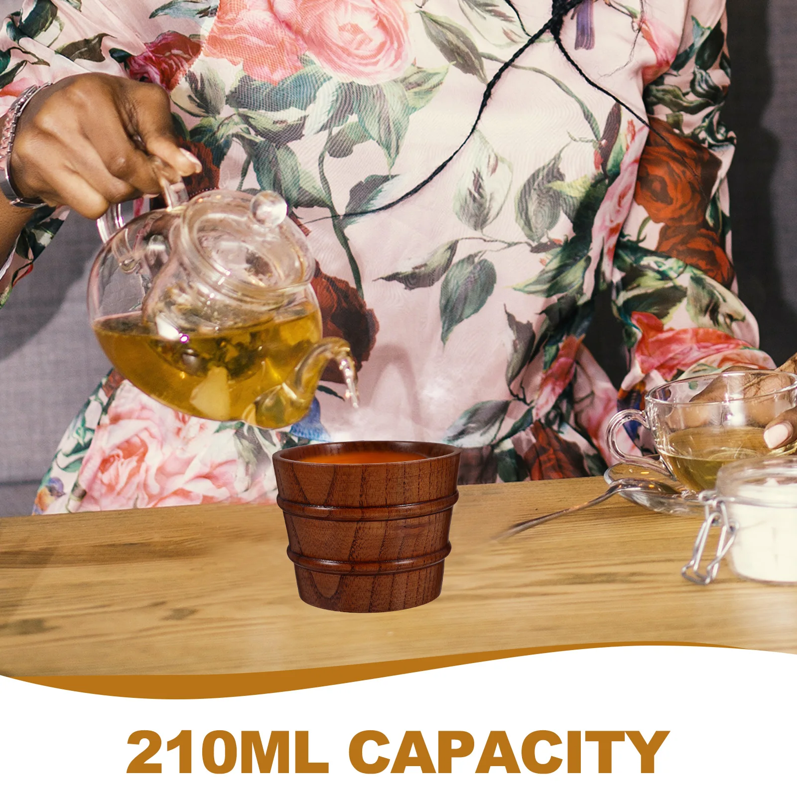 

Line Cup with Lid Drinking Hot Drinks Cups Handle Lids Coffee Wood Handless Mugs