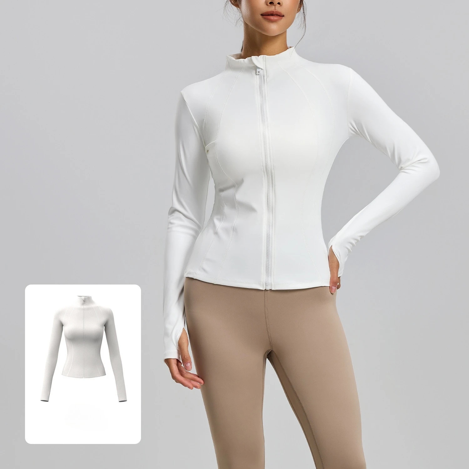 

Women's Jacket Quick-drying Sun Protection Sport Coat Women's Tight Yoga Wear Long Sleeve Cardigan Running Fitness Jacket Zipper
