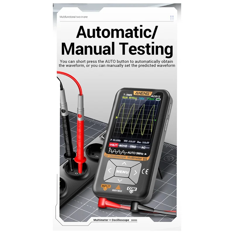 เครื่องทดสอบออสซิลโลสโคป AB34 5MHZ 48Msa/S ออสซิลโลสโคปแบบพกพาอเนกประสงค์สำหรับการทดสอบทางไฟฟ้า