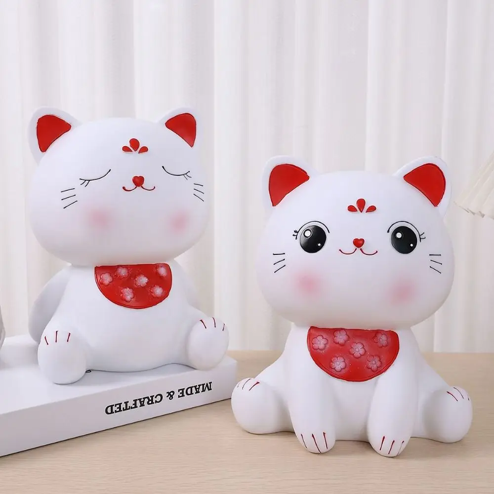 Multi-purpose Cute Cat Piggy Bank Anti-fall Large Capacity Animal Saving Pot Eco Friendly Desktop Cat Ornament Home Decor