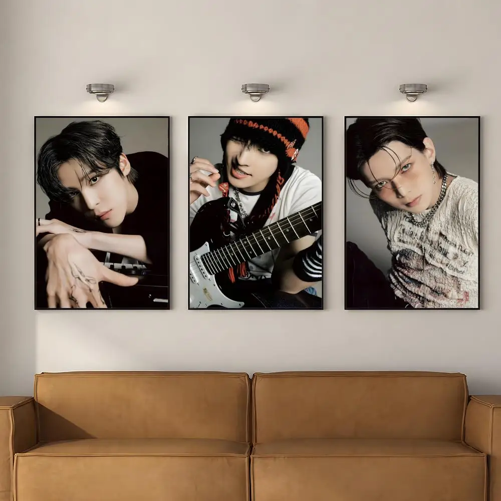 Kpop A-ATEEZ Hongjoong San Poster PP Self Adhesive Decorative Poster Waterproof Waterproof for Apartment Bedroom