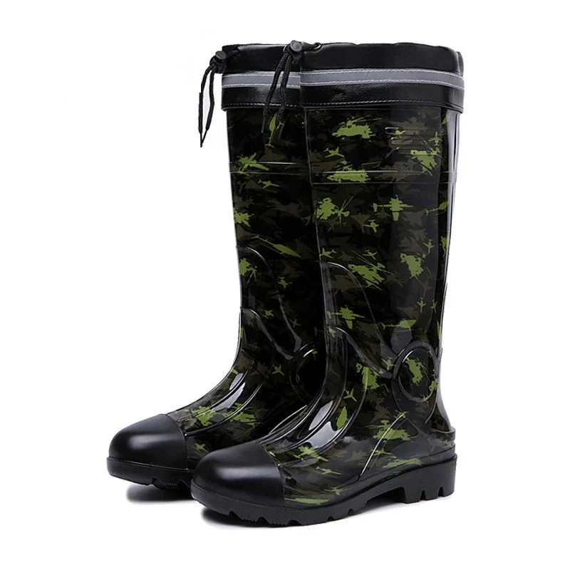 Rain Shoes Men's High Tube Fishing Boots Mining Camouflage Rain Boots Long Tube Rubber Shoes Anti Slip Waterproof Shoes image 5