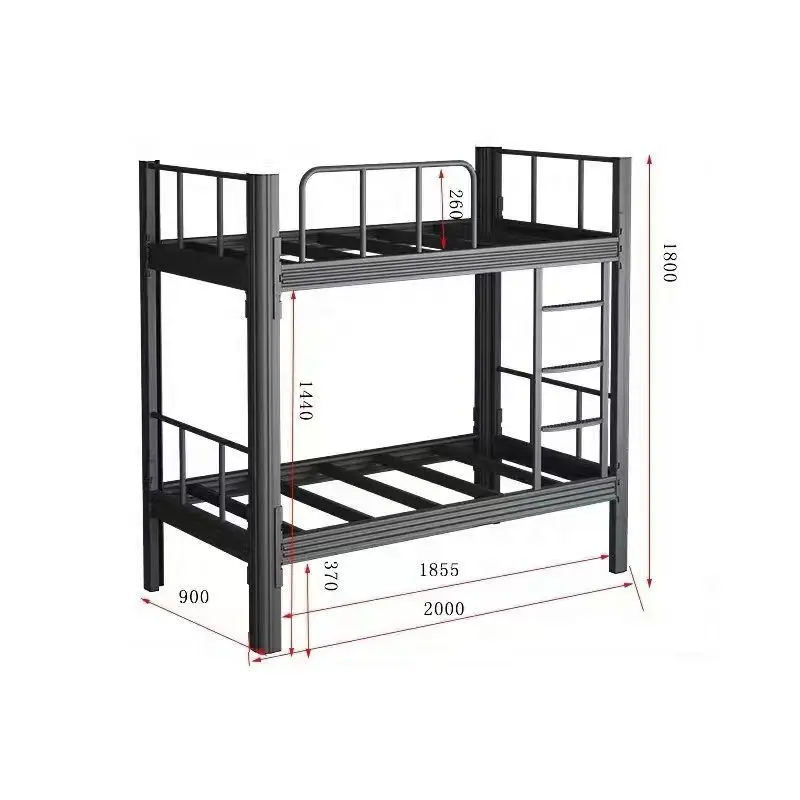 Steel Extra Thick Bunk Bed Apartment Upper and Lower Bed Iron Double Bed Student Dormitory Height-Adjustable Staff