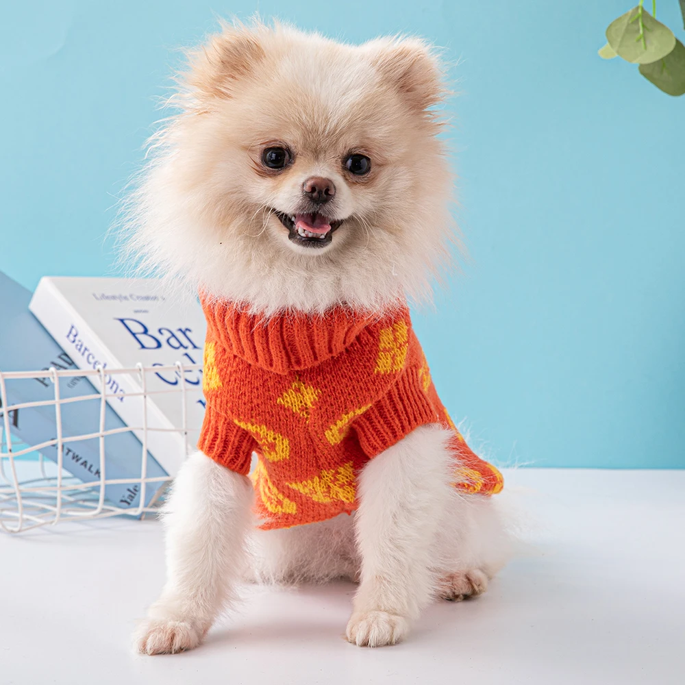 Fashion High Collar Dog Sweater Soft and Comfortable Pet Clothes Suitable for Small and Medium-sized Dogs In Autumn and Winter