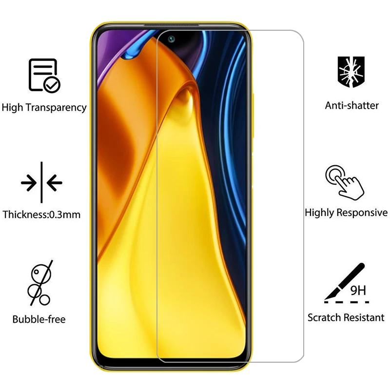 حافظة هاتف من الزجاج المقسى لهاتف شاومي بوكو m3 برو على pocom3 m 3 3m m3pro pocom3pro 4g 5g غطاء خلفي 360 poc pco procase 5 g pro5g