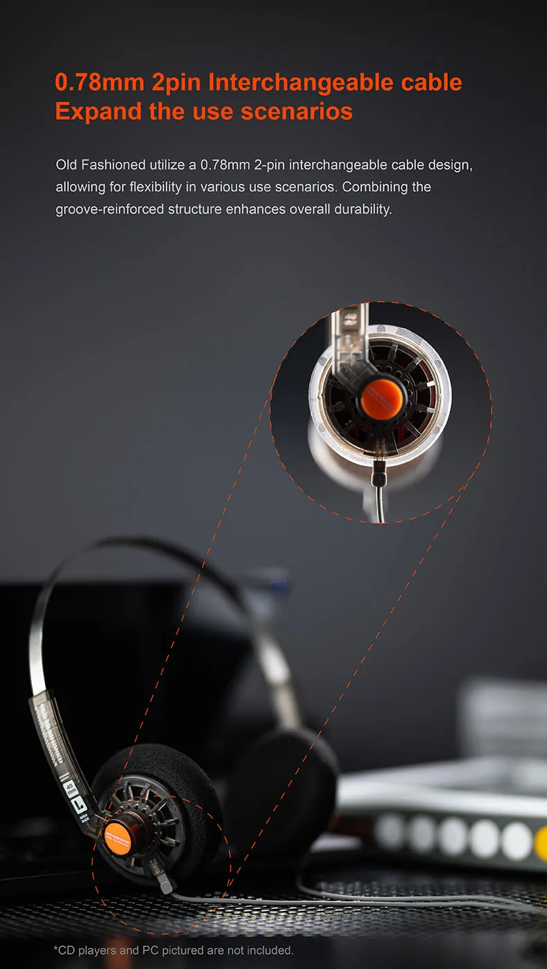 MOONDROP Old Fashioned On-Ear-Kopfhörer 0,78-2-Pin 3,5 mm Dreischichtiger, starr-flexibler Verbundmembran-Kopfhörer – Detail 6