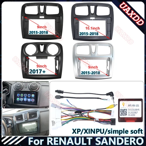 Para RENAULT SANDERO LOGAN 9 10,1 pulgadas radio de dvd para coche Android Host altavoz decodificador MP3 MP5 fascia audio multimedia marco fasica
