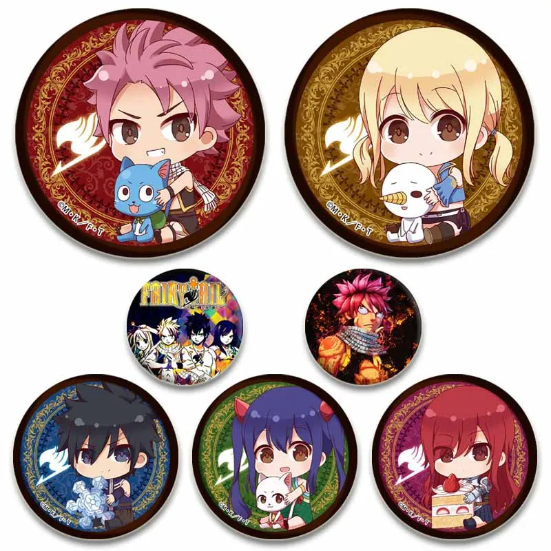 Cute Fairy Tail Enamel Pins Cosplay Badge Cartoon Natsu Lucy Brooch Anime Pin Collection Backpacks Clothes Hat Decoration Gifts