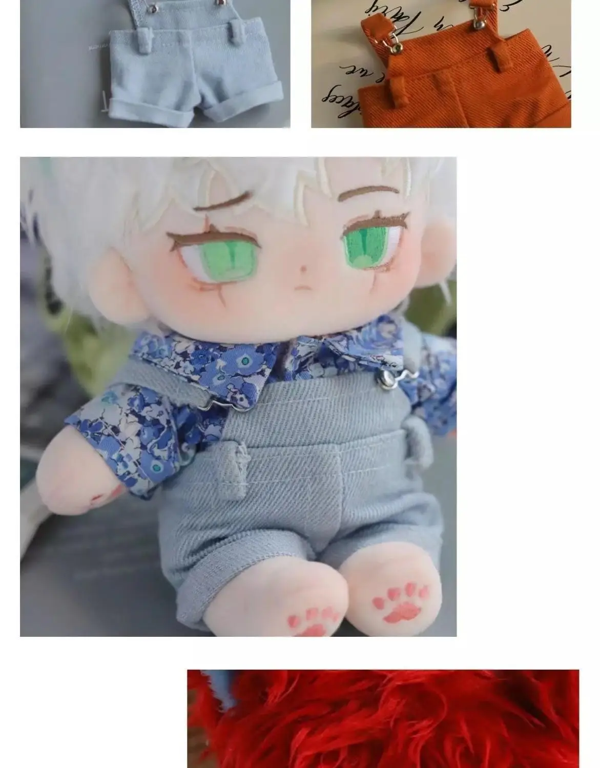 20cm Doll Clothes, Printed Short-Sleeved Dress With Suspenders Set, Fashionable And Exquisite Handmade Doll Clothing Accessories