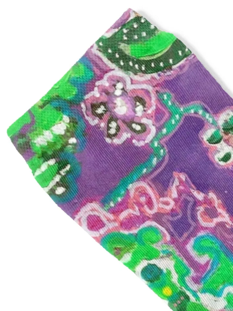 Purple Pink and Green Fantasy Tapestry Art Socks christmas gifts retro Socks Men Women's