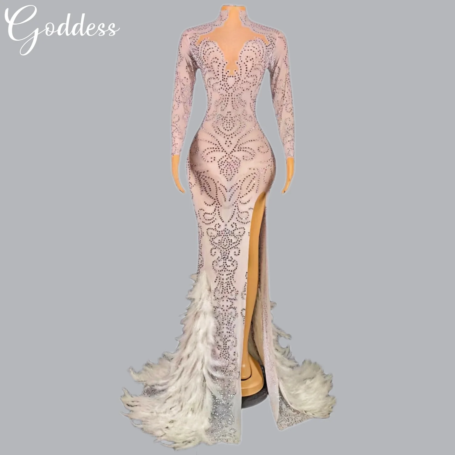 

Luxury Women's Elegant Dress Sparkly Rhinestones Prom Dress Nightclub Party Dresses Birthday Party Stage Outfit Evening Dress