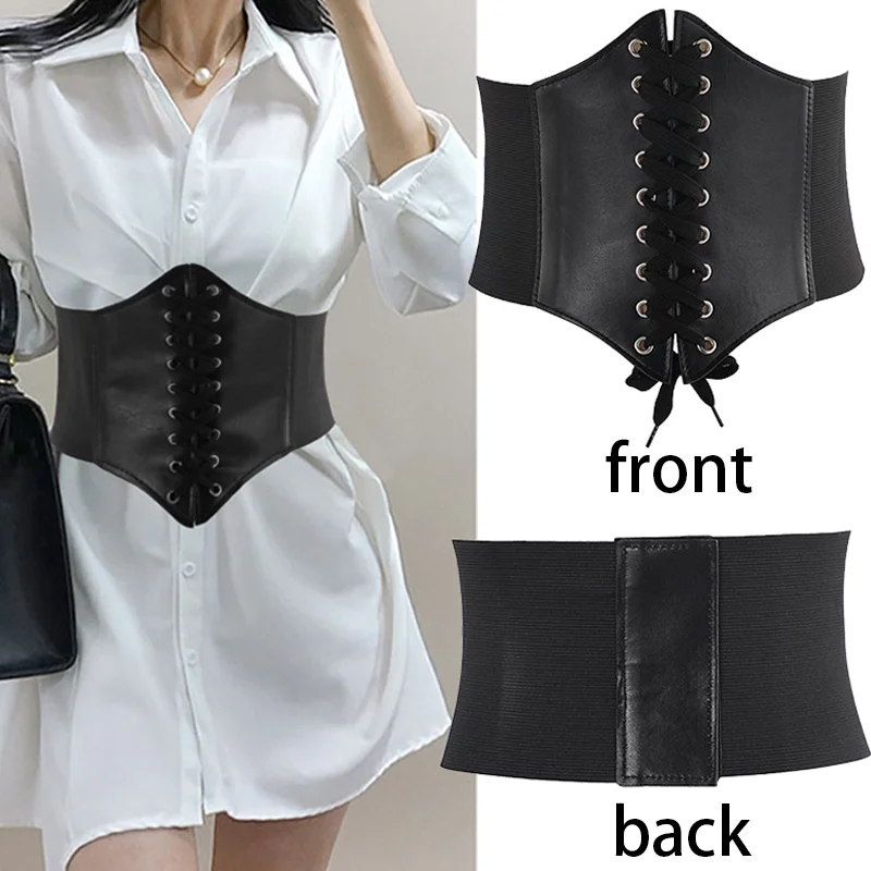 Sexy Body Shapewear Wide Leather Belt Cummerbunds Strap Belts for Women High Waist Slimming Corsets and Bustiers Women's Corset