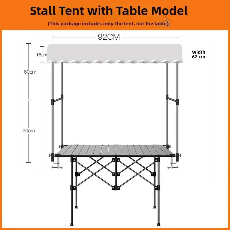 Portable Mobile Stall Canopy High Peak Sun Shelter, Outdoor Push Cart Booth Top Sun Shade Canopy for Market Vendor Stall