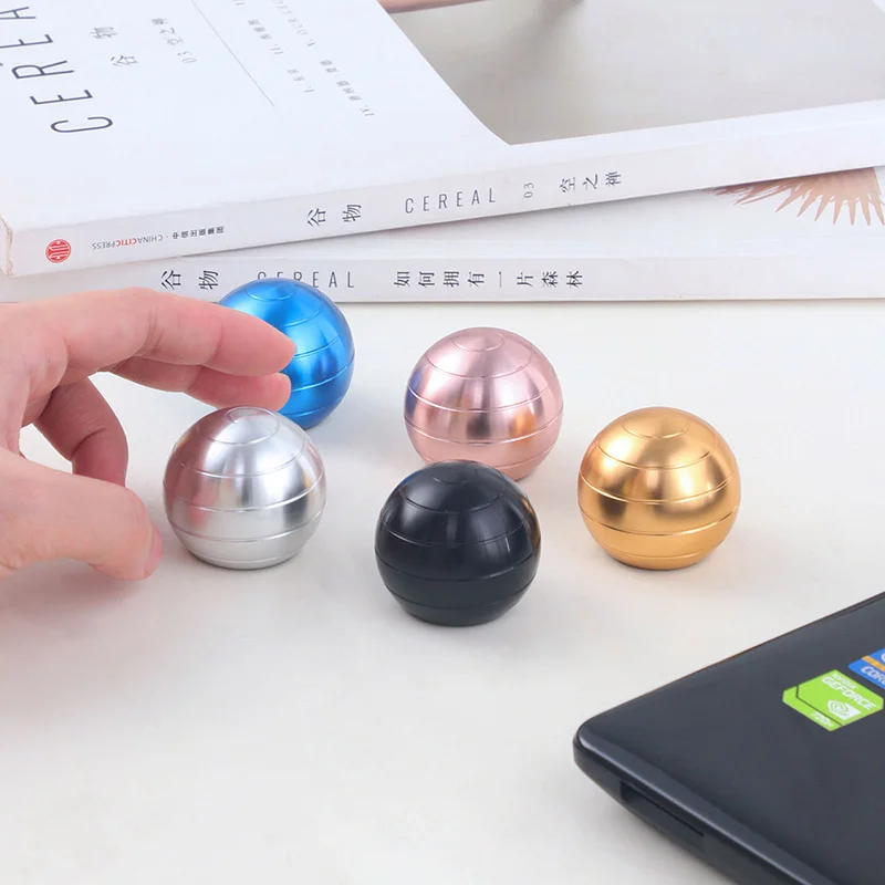 Spherical gyroscope decompression power ball desktop toy metal gyroscope optical illusion hypnosis Fidget finger toy FidgetToy