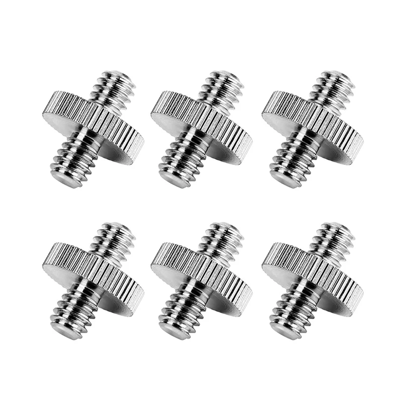 Für Kamera 1/4-Zoll-Stecker auf 1/4-Zoll-Stecker Stativ-Mikrofon-Schraubgewinde Standard-Stiftgewindehalterung Stativschrauben Doppelkopf-Konverter – Detail 6
