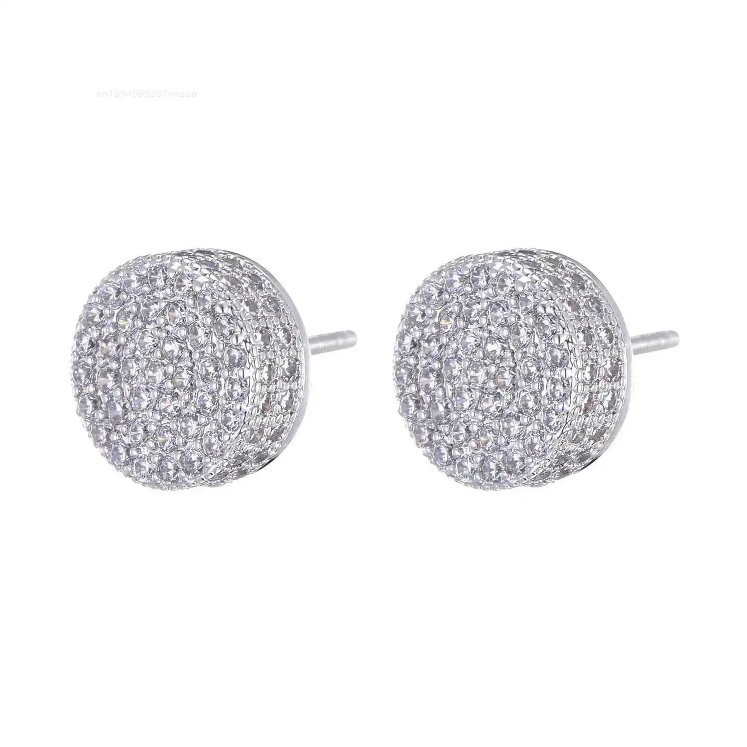

New Fine Jewelry Hiphop Lced Out Moissanite Diamond Yellow Gold 925 Sterling Silver Vvs Moissanite Stud Earring