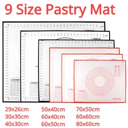 Oversize 80/70/60/30cm Silicone Baking Mat Rolling Kneading Pad Pastry Tools Crepes Pizza Dough Non-Stick Kitchen Silicone Mat