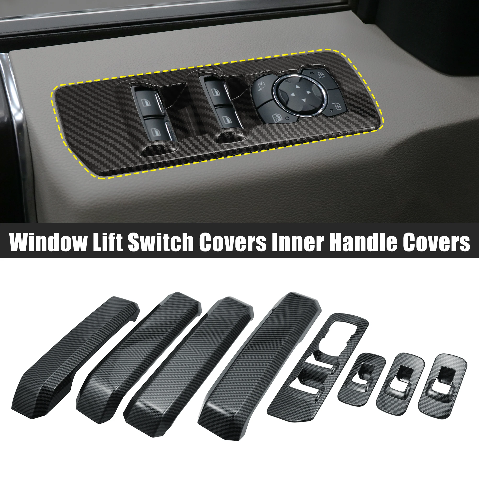

UXCELL Window Lift Switch Covers Inner Handle Covers fit for Ford F-150 2015-2019 new