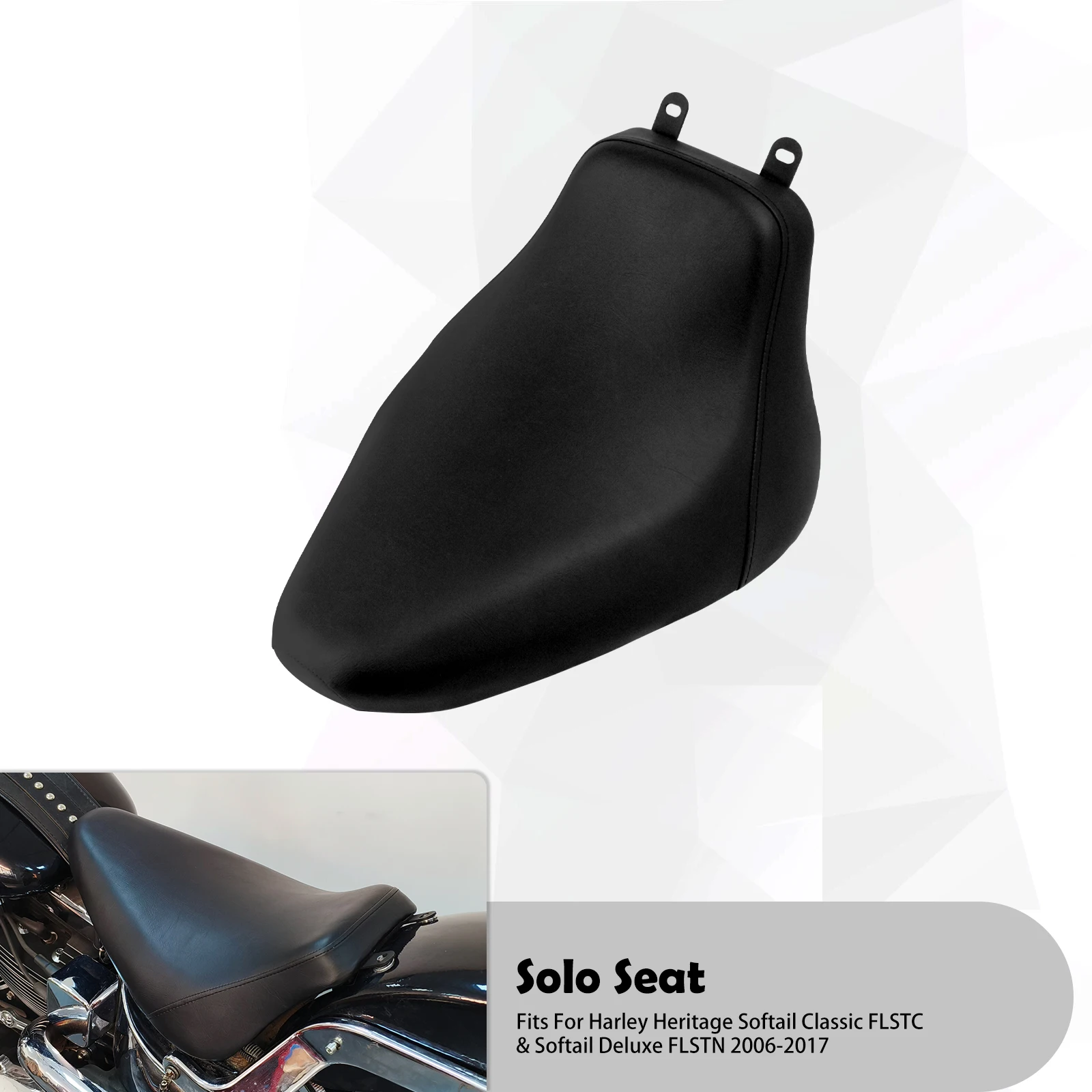 Driver Solo Seat Motorcycle Front Low Profile Seat Diamond Kussen Voor Harley Softail Classic Heritage FLSTC Deluxe FLSTN 06-17