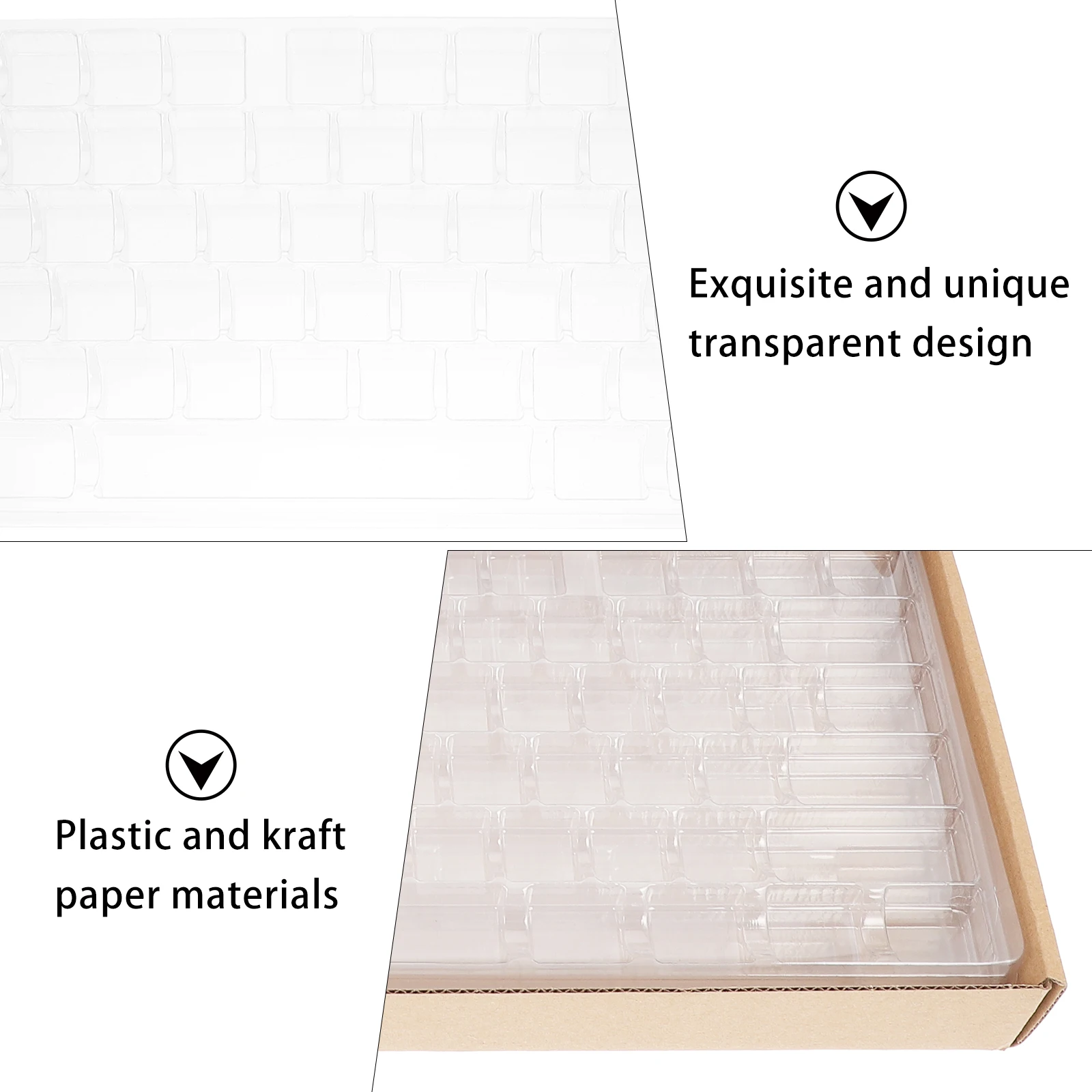

Keycap Box 3 layer Plastic Storage Container for 190 Keycaps Portable Kraft Paper ganizer Keyboard Caps Holder Storage Box