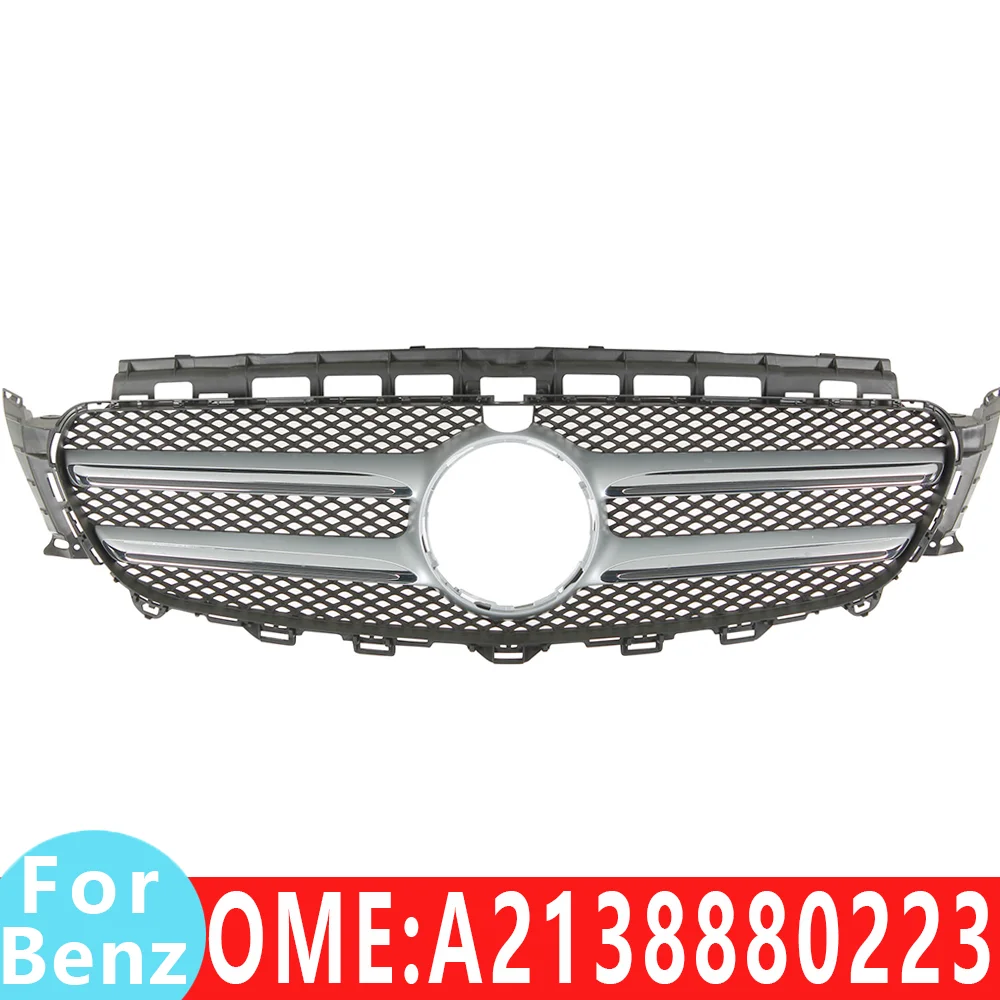 for Mercedes Benz Middle grid base radiator Grille mesh W213 E220 E300 E350 E400 E320 E450 E63 2138880223 grills car Accessories