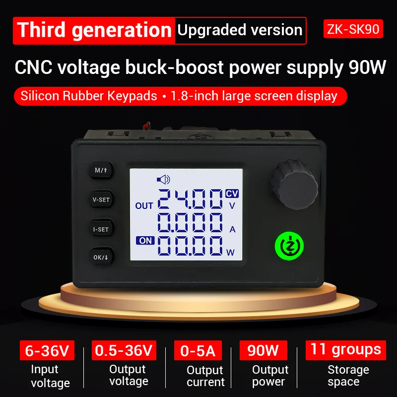 DC DC Buck Boost Converter alimentatore a tensione stabilizzata modulo Step-Down alimentatore da laboratorio regolato regolabile 40W/90W