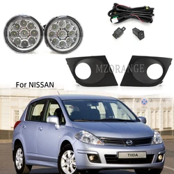 Fog Lights for Nissan Tiida Versa 2007-2010 2011 Headlight LED Halogen Fog Light Frame Wiring Grille Harness Switch accessories