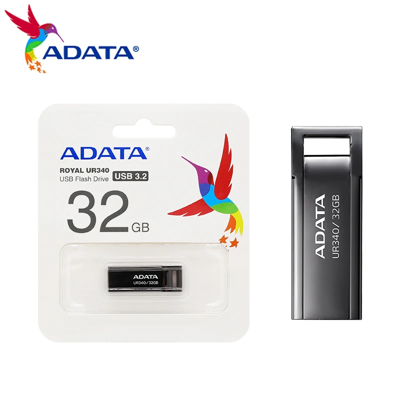 ADATA-Clé USB en métal pour ordinateur de bureau, clé USB, clé USB 128, clé USB MBumentale, clé USB, lecture 100, 32 Go, 64 Go, 100% Go, UR340