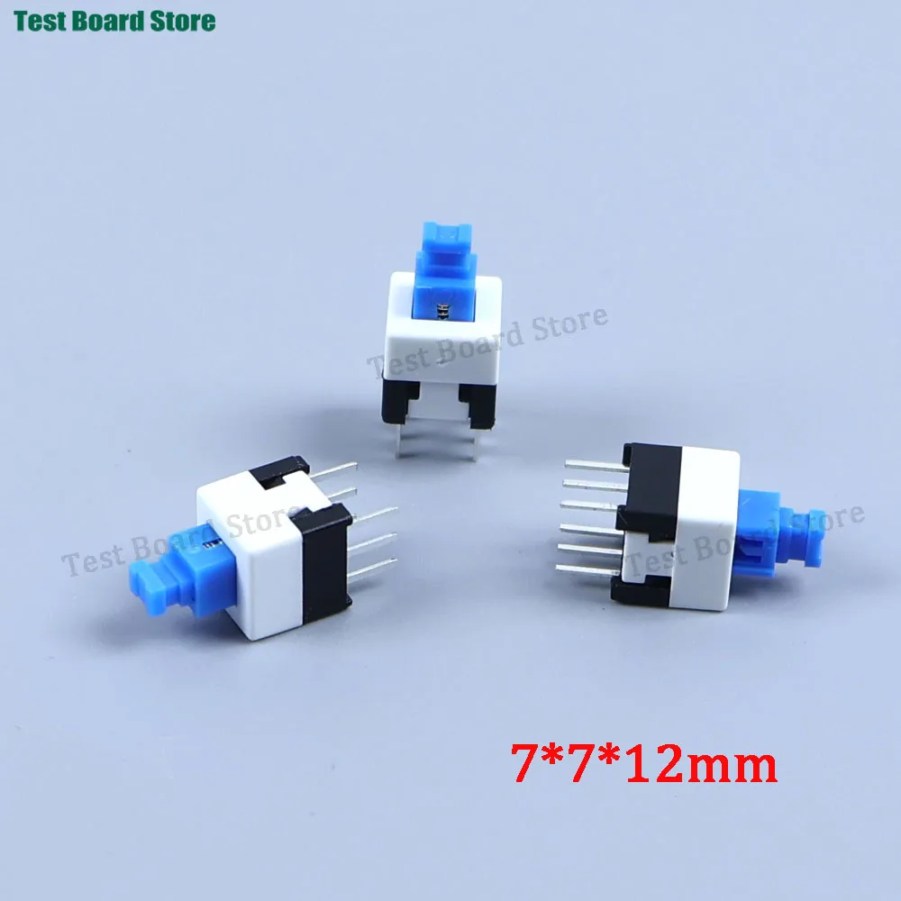 

10-100Pcs/lot 7x7x12mm Self Locking Push Tactile Power Micro Switch 6 Pin Button Switches G64 Multimeter Switch