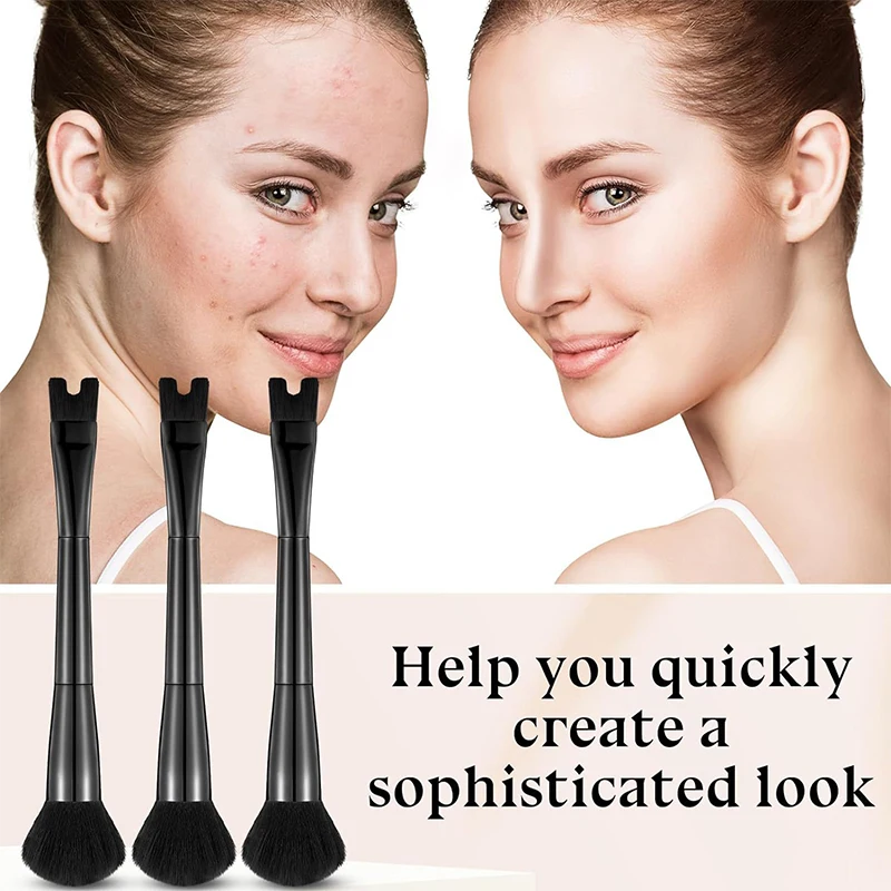 Nose Contour Brush U-Shaped 2-in-1 Makeup Brush Highlight Shadow Powder Blusher Dual-End Brush Tool For Nose Contouring Beauty