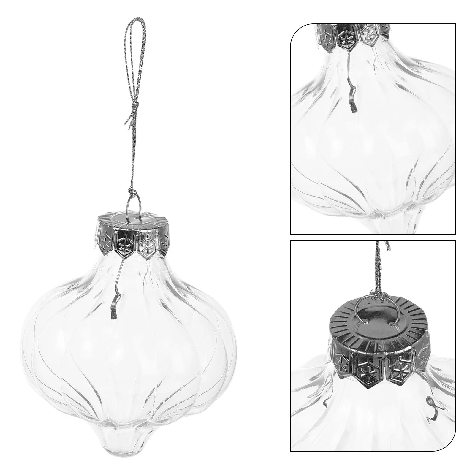 

8Pcs Clear Onion Christmas Ball Ornaments Fillable Plastic Holiday Tree Hanging Decorations Xmas DIY Crafts Clear Ornaments