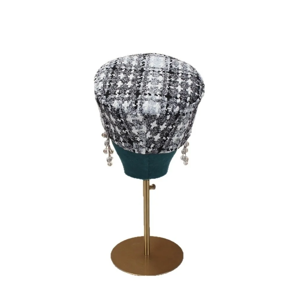 New Adjustable Top Hat for Women Tweed Fabric Elegant Berets Hats Charming Formal Pillbox Cap Formal Events
