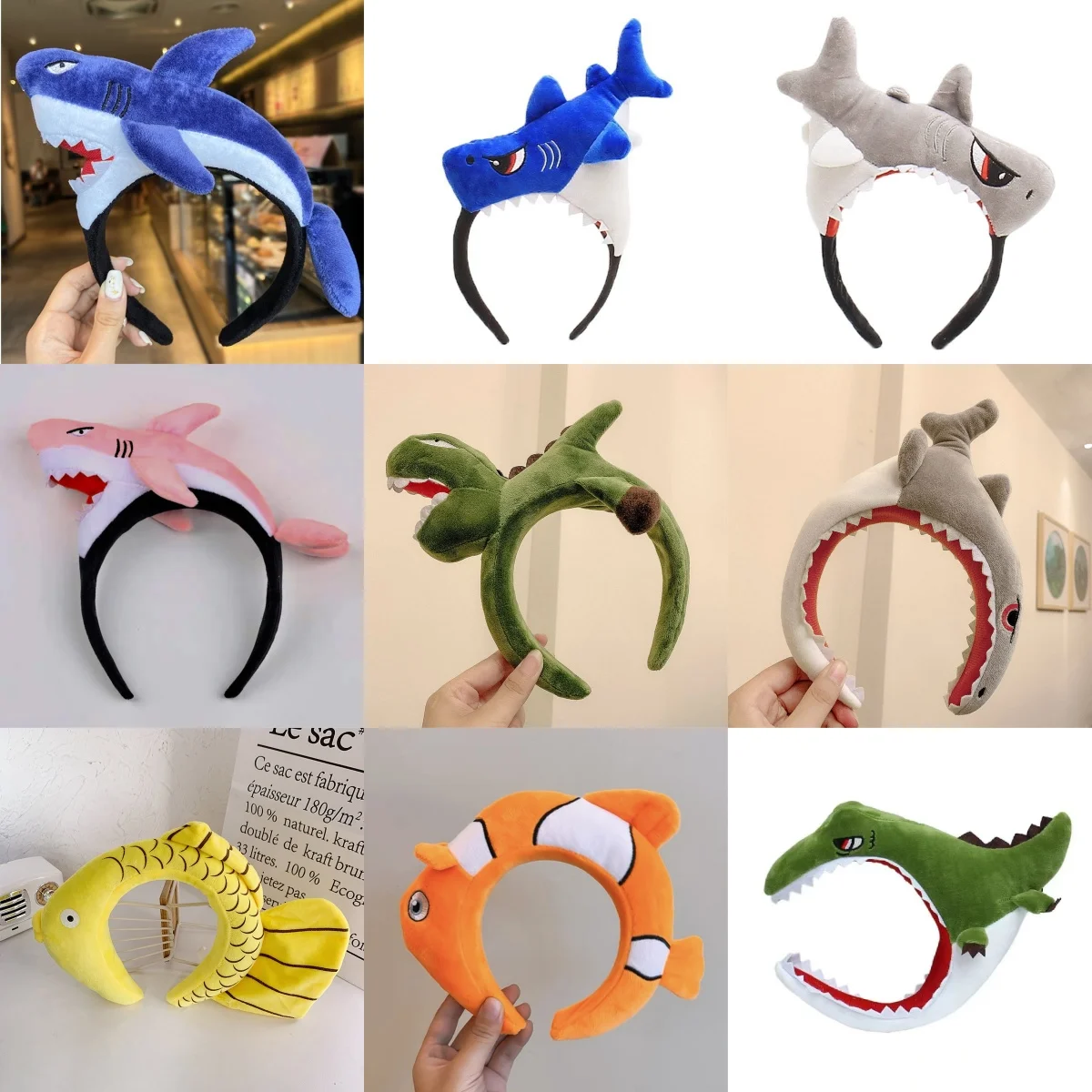 Anime Cosplay Dinosaur Crab Headband Amusement Park Super Cute Cartoon Funny Headband Hair Tie Hair Accessory