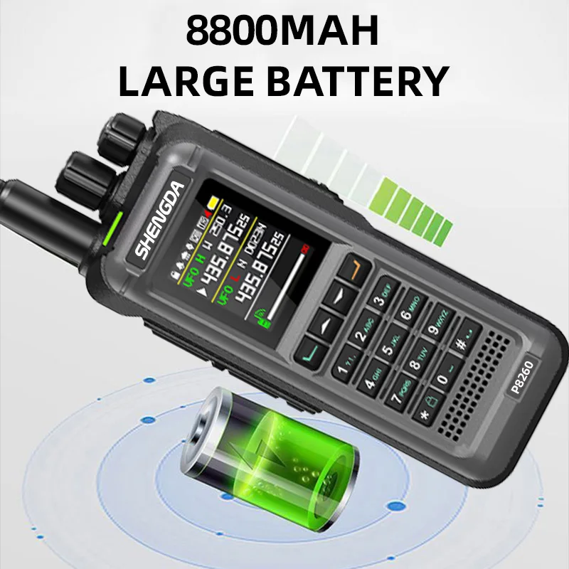 SD-8260 20w Walkie-Talkie Radio portatile multi-banda Radio FM VOX CTCSS/DCS Scansione Monitoraggio Chiamata crittografata Tipo-C Ricarica