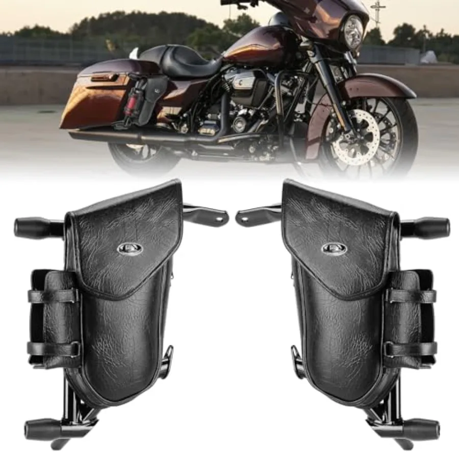 

Saddle Bag Guards with Integrated Storage Bag for Touring Motorcycles Compatible with Road King Street Glide Road Glide and Ele