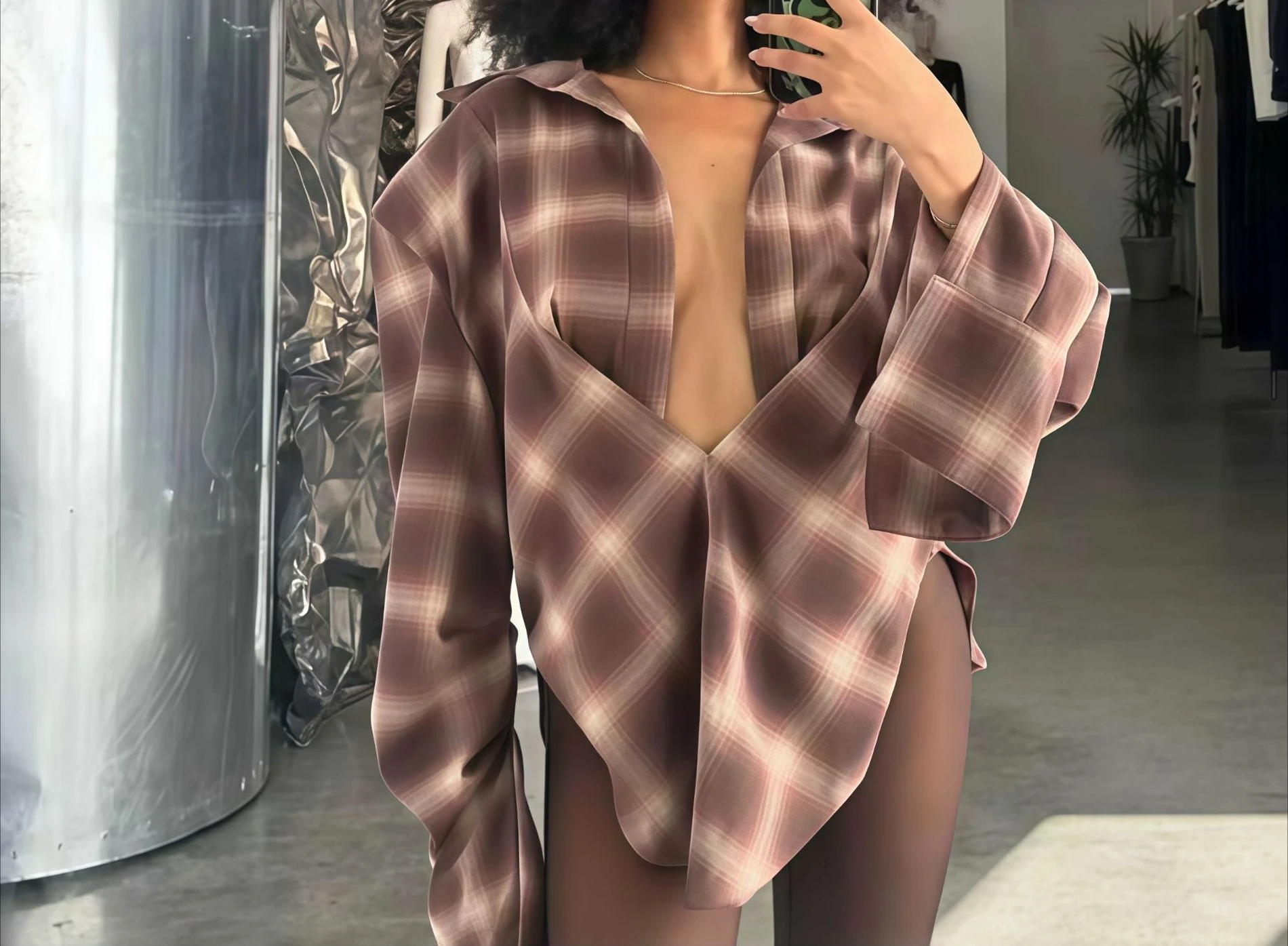 

Vintage Plaid Shirt for Women 2025 Autumn New Casual Loose Lazy Style Long Sleeve Shirt Jacket