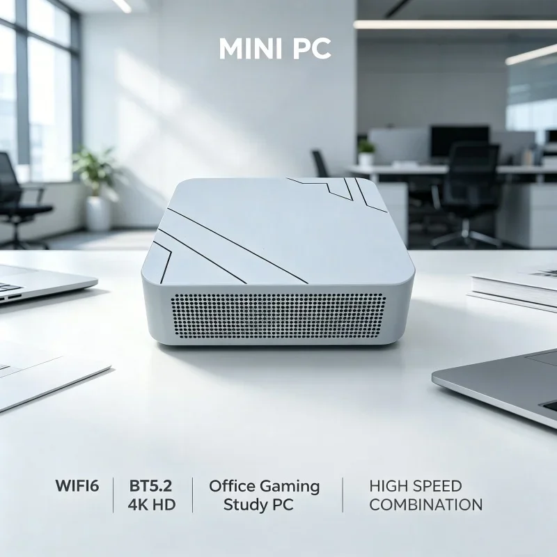 White Angular Geometric Mini PC Intel Core i9‑10980HK High Performance 32GB RAM 1TB SSD 4K Gaming Office Household Computer