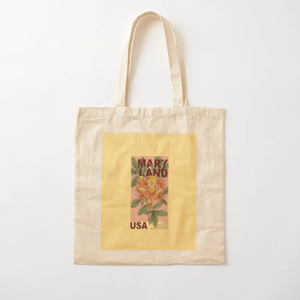 Maryland State Vintage Floral Tote Bag the tote bag custom canvas bag reusable grocery bags