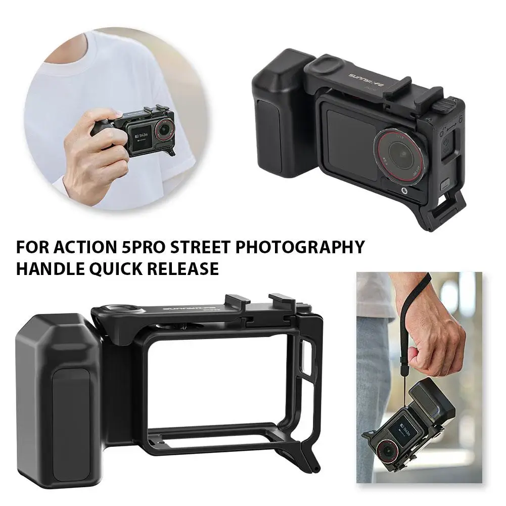 

Держатель спортивной камеры Osmo Action 5 Pro, цельный уличный быстросъемный защитный чехол с ручкой для DJI Action 4/3, аксессуары
