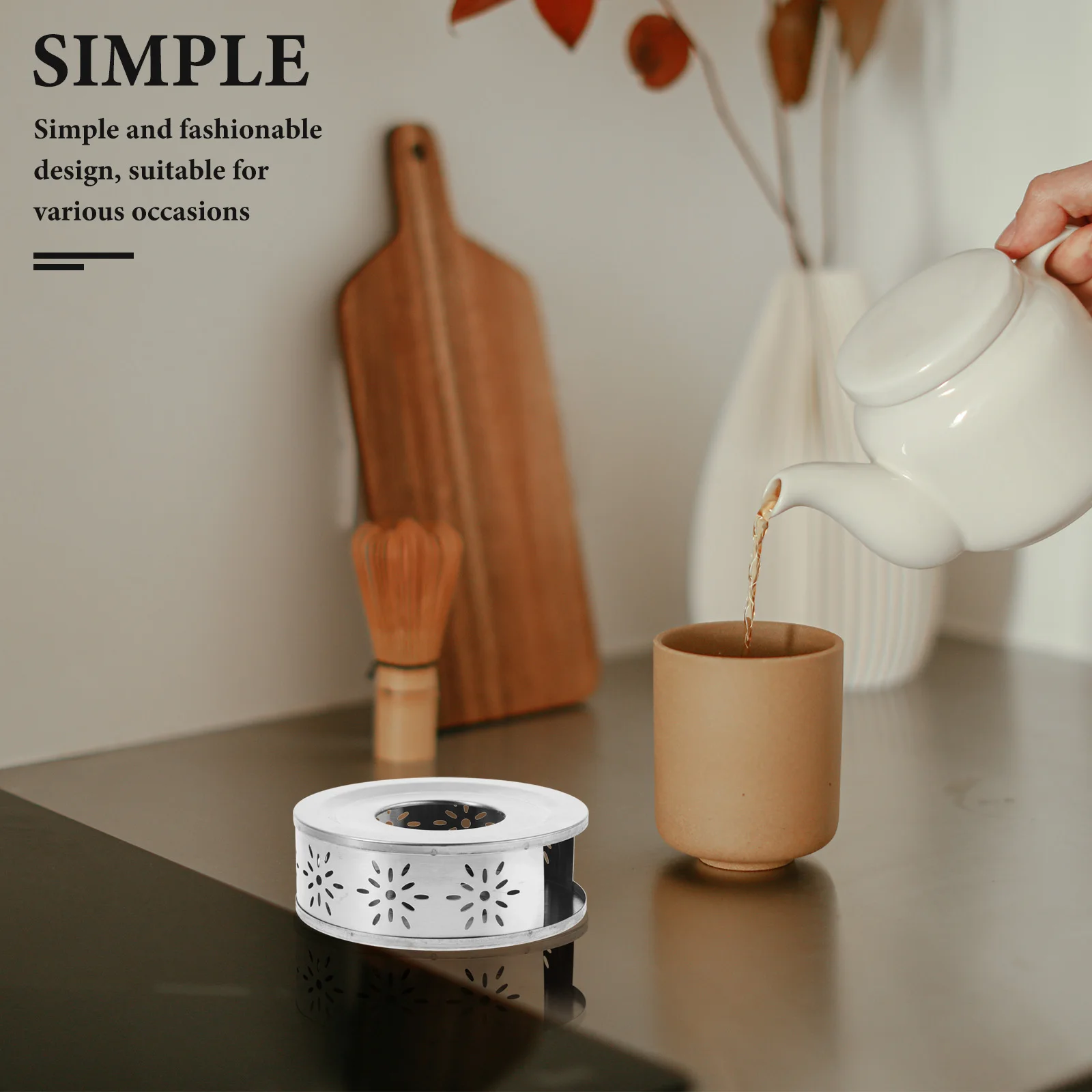 

Изящная подогревательная основа для чайника из нержавеющей стали. Компактный подогреватель для кофе, чая и молока. Безопасная и стильная основа для любого установки.