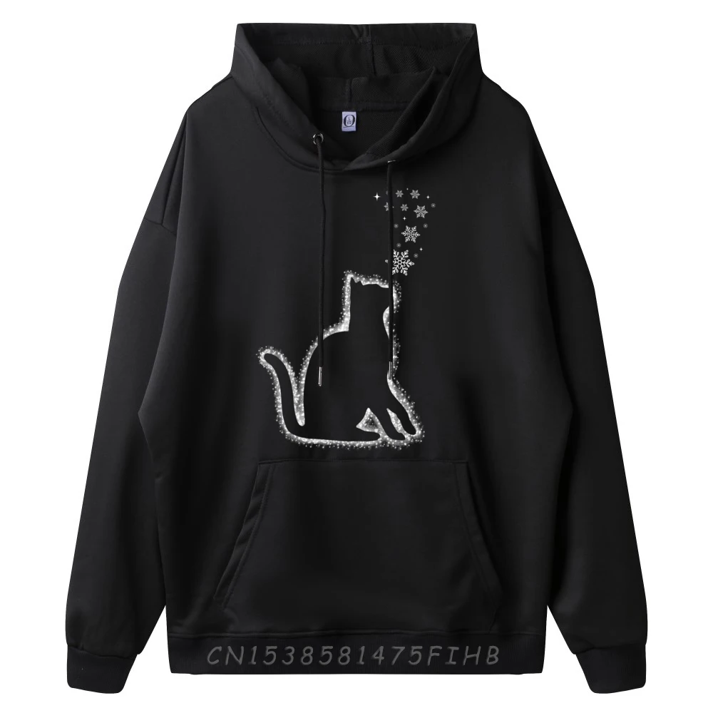 Christmas Cat Graphic Pullover Student Men's Oversize Long Sleeve 4TH of July Christmas Sweater Long Sleeve